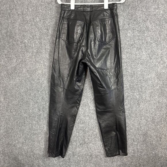 Wilson suede & Leather  Pants Womens Size 28 x 26 Black Leather Zipper ankle - Picture 2 of 12